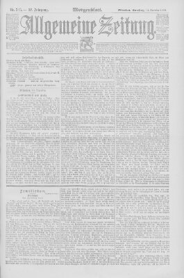Allgemeine Zeitung Samstag 13. Dezember 1890