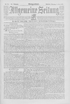 Allgemeine Zeitung Sonntag 22. Februar 1891