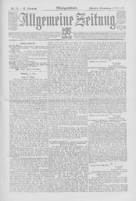 Allgemeine Zeitung Donnerstag 12. März 1891