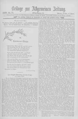 Allgemeine Zeitung Dienstag 21. Januar 1890