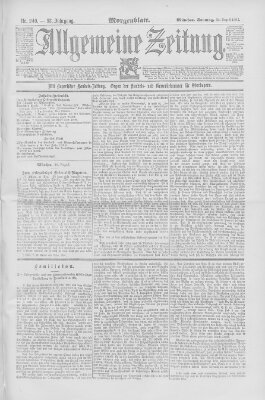 Allgemeine Zeitung Sonntag 30. August 1891
