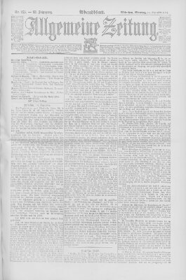 Allgemeine Zeitung Montag 14. September 1891