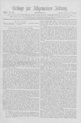 Allgemeine Zeitung Samstag 10. Januar 1891
