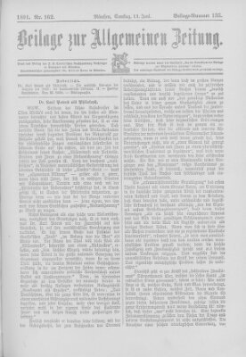 Allgemeine Zeitung Samstag 13. Juni 1891