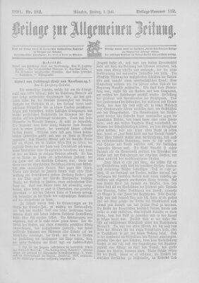 Allgemeine Zeitung Freitag 3. Juli 1891