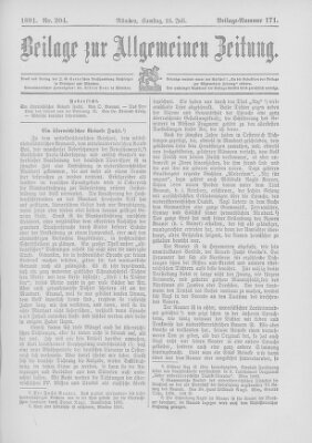 Allgemeine Zeitung Samstag 25. Juli 1891