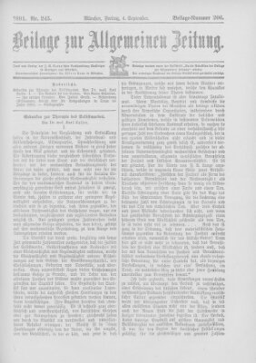 Allgemeine Zeitung Freitag 4. September 1891