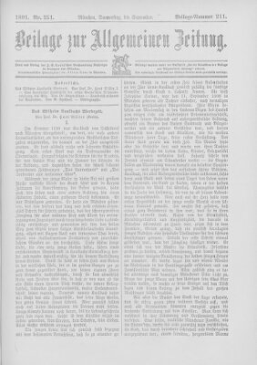 Allgemeine Zeitung Donnerstag 10. September 1891
