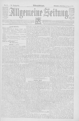 Allgemeine Zeitung Samstag 2. Januar 1892