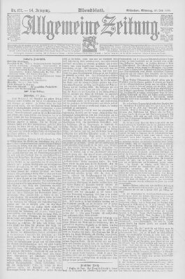 Allgemeine Zeitung Montag 27. Juni 1892