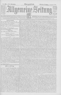 Allgemeine Zeitung Samstag 17. September 1892