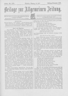Allgemeine Zeitung Montag 18. Juli 1892