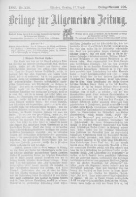 Allgemeine Zeitung Samstag 27. August 1892