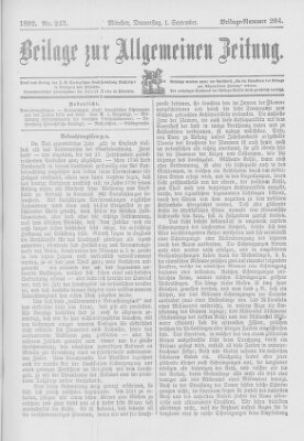 Allgemeine Zeitung Donnerstag 1. September 1892