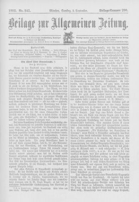 Allgemeine Zeitung Samstag 3. September 1892