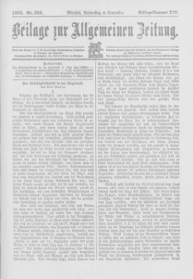 Allgemeine Zeitung Donnerstag 8. September 1892