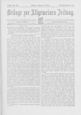 Allgemeine Zeitung Montag 28. März 1892