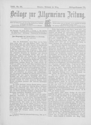 Allgemeine Zeitung Mittwoch 29. März 1893