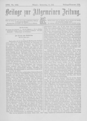 Allgemeine Zeitung Donnerstag 13. Juli 1893