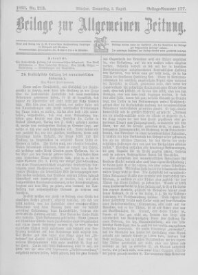 Allgemeine Zeitung Donnerstag 3. August 1893
