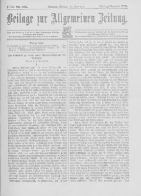 Allgemeine Zeitung Freitag 24. November 1893