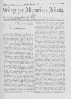 Allgemeine Zeitung Samstag 2. Dezember 1893