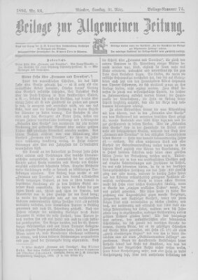 Allgemeine Zeitung Samstag 31. März 1894