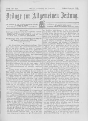 Allgemeine Zeitung Donnerstag 13. September 1894
