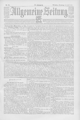 Allgemeine Zeitung Sonntag 20. Januar 1895