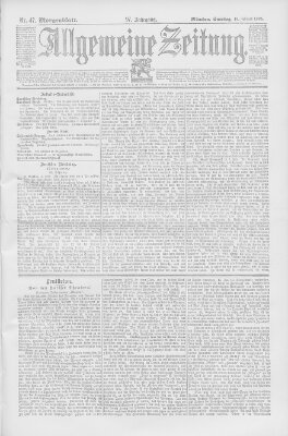 Allgemeine Zeitung Samstag 16. Februar 1895