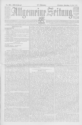 Allgemeine Zeitung Samstag 13. April 1895