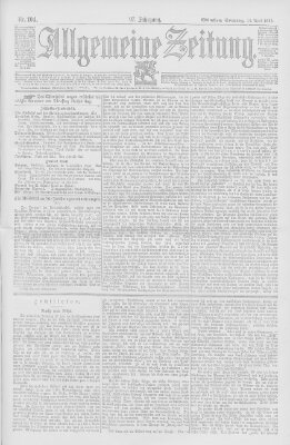 Allgemeine Zeitung Sonntag 14. April 1895