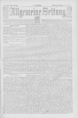 Allgemeine Zeitung Montag 22. Juli 1895