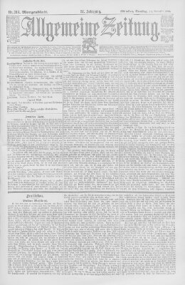 Allgemeine Zeitung Dienstag 12. November 1895