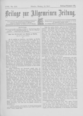 Allgemeine Zeitung Montag 29. April 1895