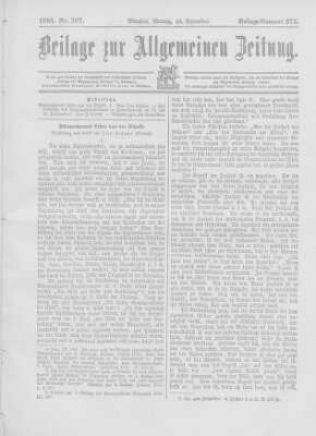Allgemeine Zeitung Montag 25. November 1895