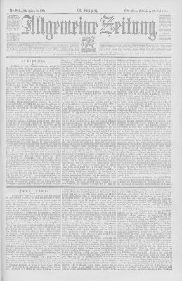 Allgemeine Zeitung Montag 27. Juli 1896