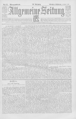 Allgemeine Zeitung Mittwoch 7. Oktober 1896