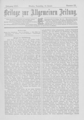 Allgemeine Zeitung Donnerstag 16. Januar 1896