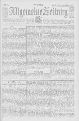 Allgemeine Zeitung Sonntag 28. Februar 1897