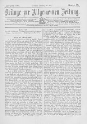 Allgemeine Zeitung Samstag 17. April 1897