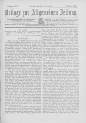 Allgemeine Zeitung Samstag 4. September 1897