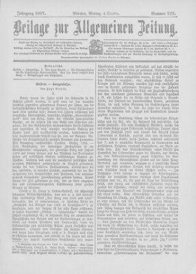 Allgemeine Zeitung Montag 4. Oktober 1897
