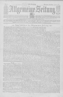 Allgemeine Zeitung Samstag 1. Januar 1898