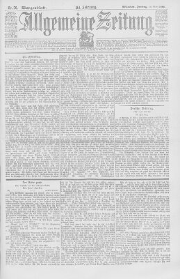 Allgemeine Zeitung Freitag 18. März 1898