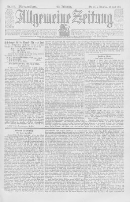 Allgemeine Zeitung Dienstag 26. April 1898