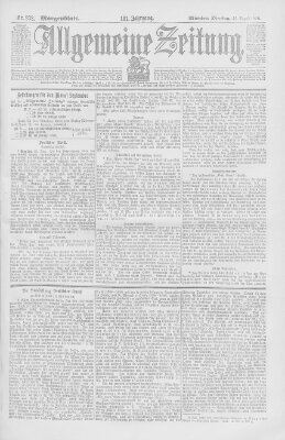 Allgemeine Zeitung Dienstag 23. August 1898