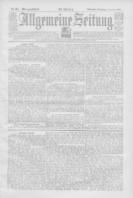 Allgemeine Zeitung Samstag 5. November 1898