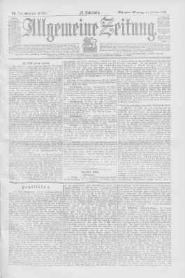 Allgemeine Zeitung Montag 14. November 1898