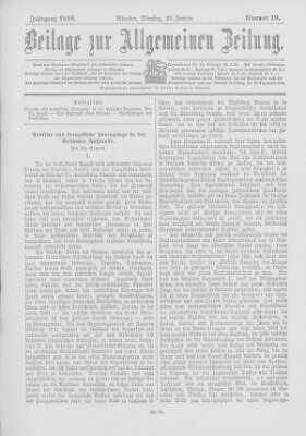 Allgemeine Zeitung Dienstag 25. Januar 1898